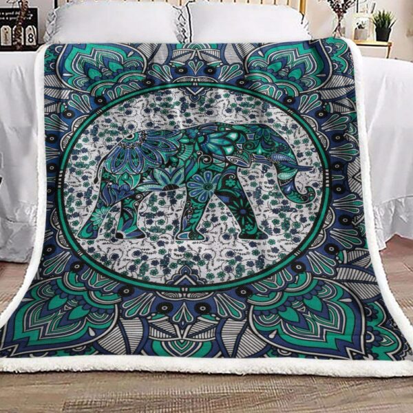 Elephant Mandala Fleece Blanket Sherpa Blanket