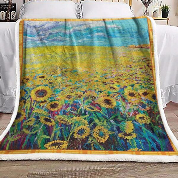 Sunflower Fleece Blanket Sherpa Blanket