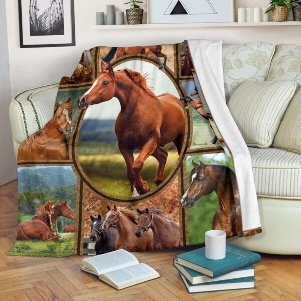 Horse Fleece Blanket Sherpa Blanket