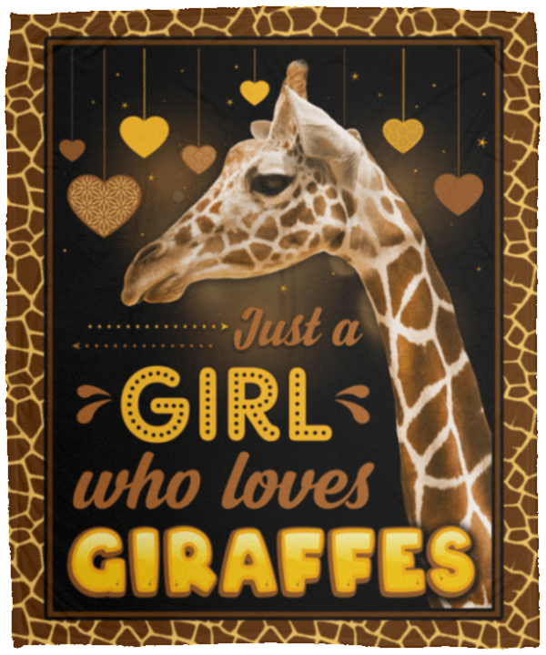 Just A Girl Who Loves Giraffes Fleece Blanket Sherpa Blanket