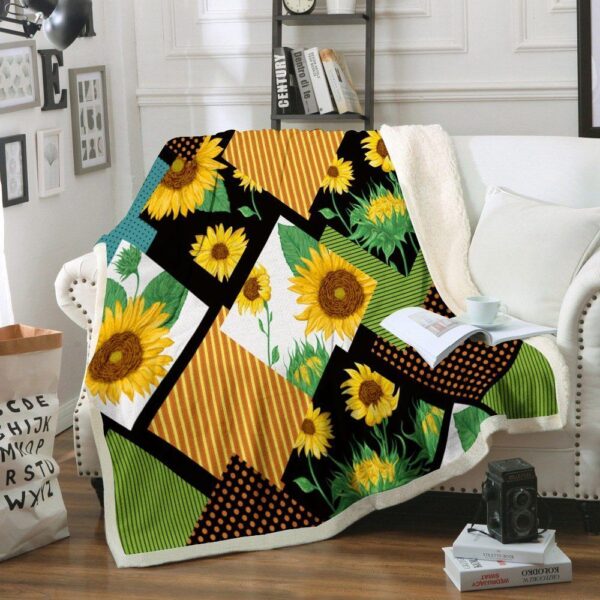 Sunflower Fleece Blanket Sherpa Blanket