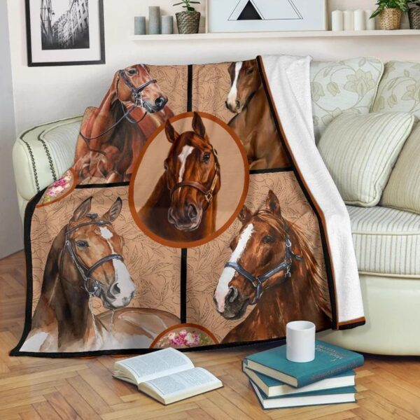 Horse Fleece Blanket Sherpa Blanket