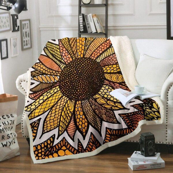 Sunflower Fleece Blanket Sherpa Blanket