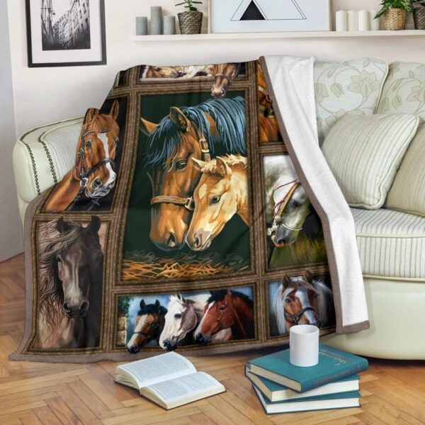 Horse Fleece Blanket Sherpa Blanket