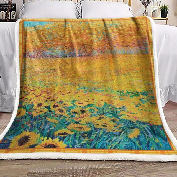 Sunflower Fleece Blanket Sherpa Blanket
