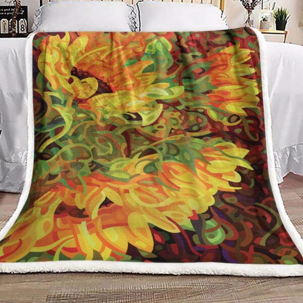 Sunflower Fleece Blanket Sherpa Blanket