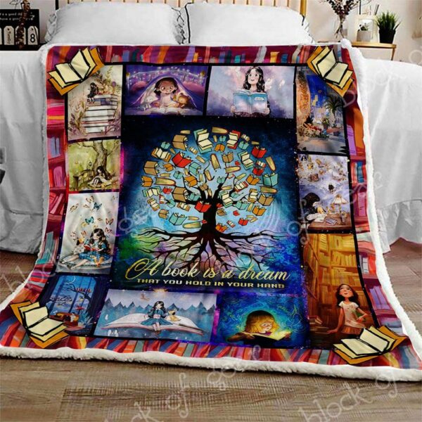 Reading Book Fleece Blanket Sherpa Blanket