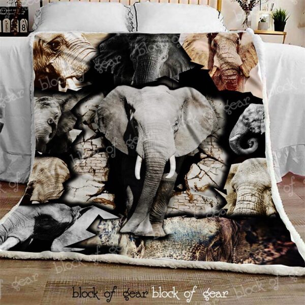 Elephant Fleece Blanket Sherpa Blanket