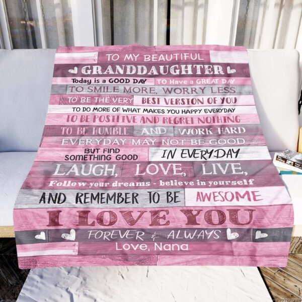 To My Granddaughter Nana Today Is A Good Day Fleece Blanket Sherpa Blanket