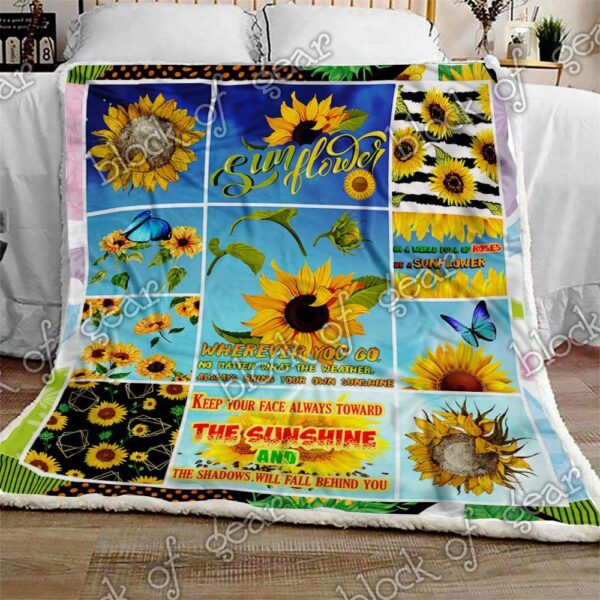 Sunflower Fleece Blanket Sherpa Blanket