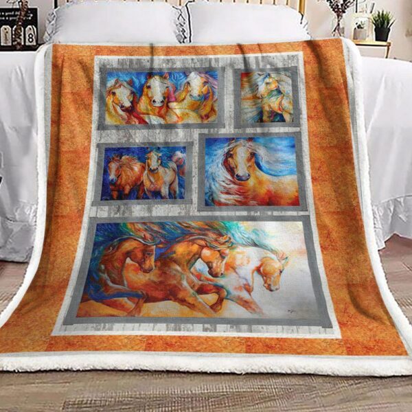 Horse Fleece Blanket Sherpa Blanket
