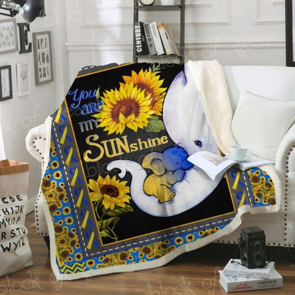 Sunshine Elephant Fleece Blanket Sherpa Blanket