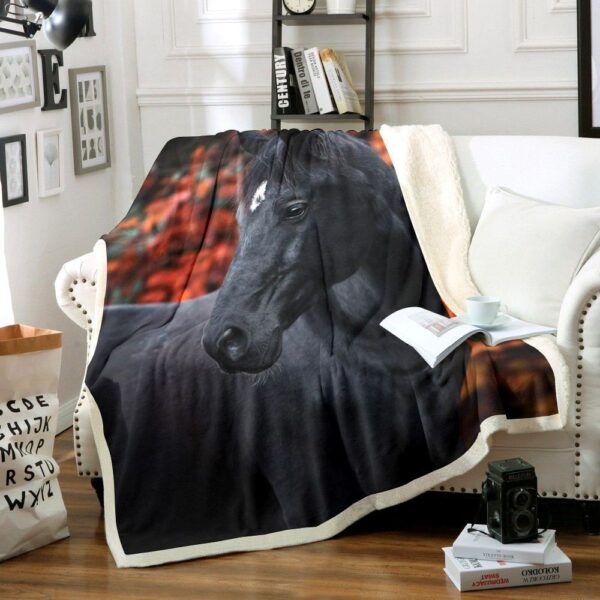 Horse Fleece Blanket Sherpa Blanket