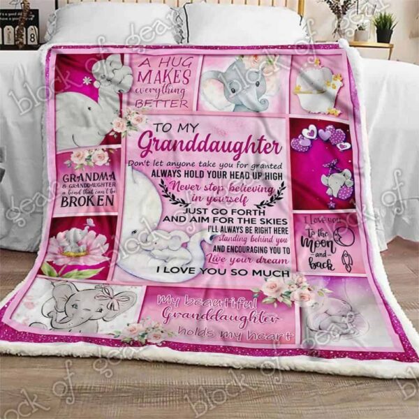 To My Granddaughter Grandma Fleece Blanket Sherpa Blanket
