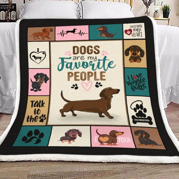 Dogs Are My Favorite People Fleece Blanket Sherpa Blanket