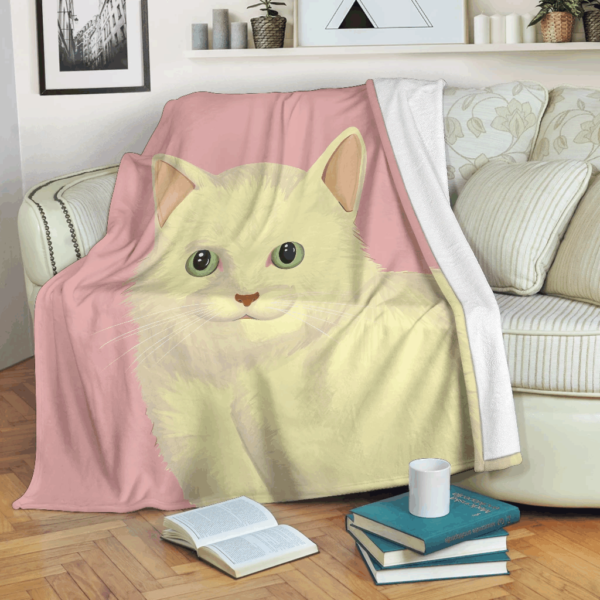 Charming House Cat Fleece Blanket Sherpa Blanket