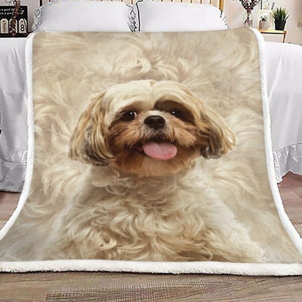Shih Tzu Dog Fleece Blanket Sherpa Blanket