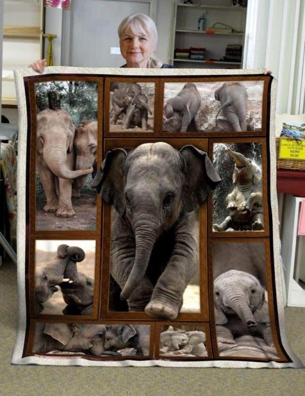 Pb Elephant Fleece Blanket Sherpa Blanket
