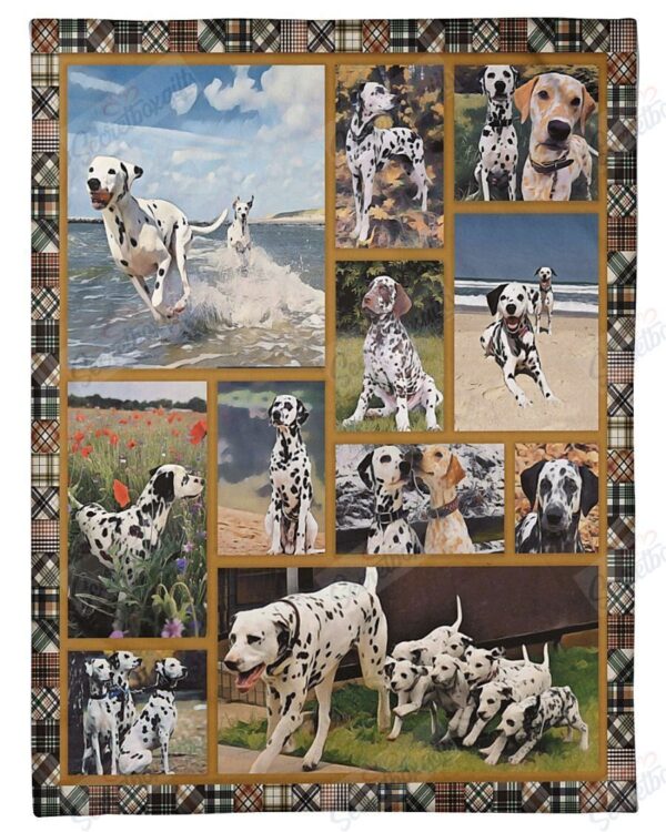 Dalmatian Cute Gift For Dog Lovers Fleece Blanket Sherpa Blanket
