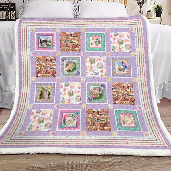 Kitty Cats Fleece Blanket Sherpa Blanket