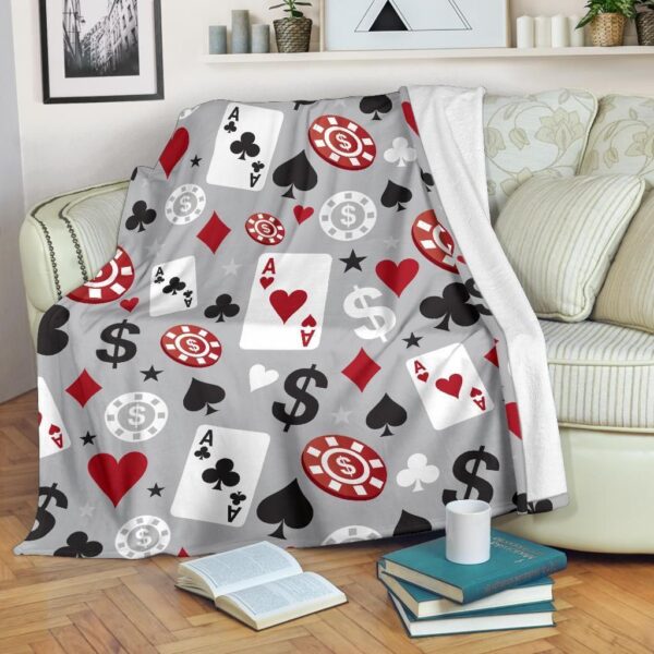 Casino Pattern Fleece Blanket Sherpa Blanket