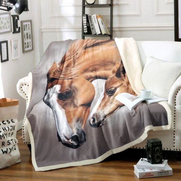 Horse Fleece Blanket Sherpa Blanket