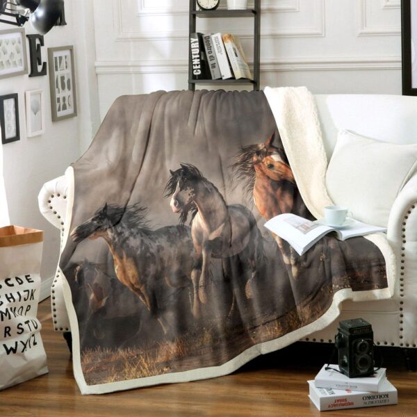 Horse Fleece Blanket Sherpa Blanket