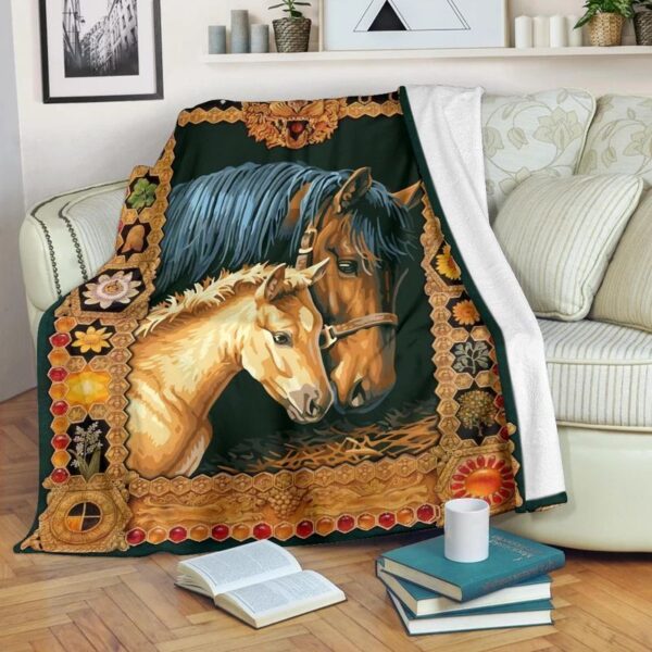 Horse Fleece Blanket Sherpa Blanket