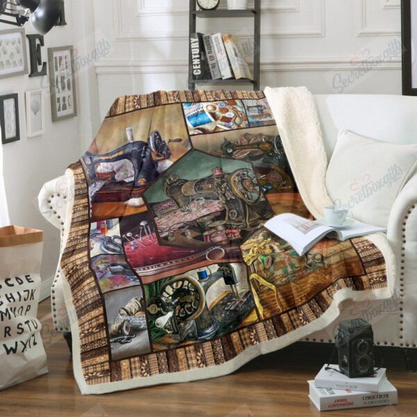 Sewing Machine Fleece Blanket Sherpa Blanket