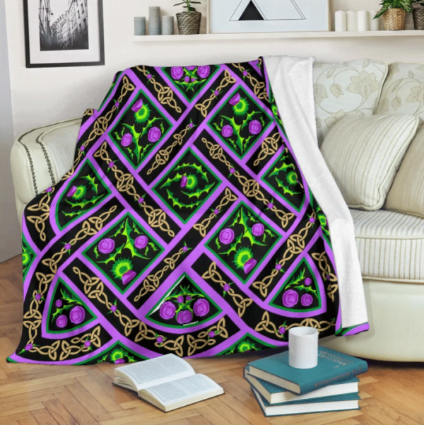 Scottish Thistle Fleece Blanket Sherpa Blanket