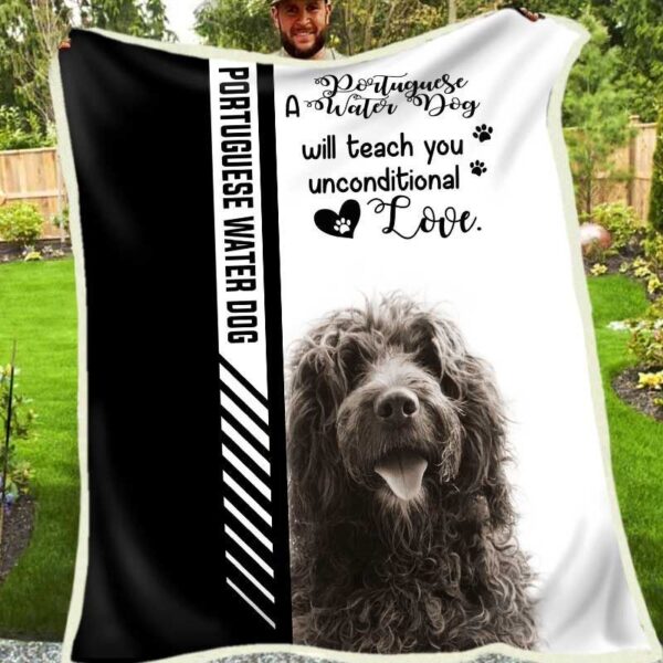 Portuguese Water Dog Fleece Blanket Sherpa Blanket