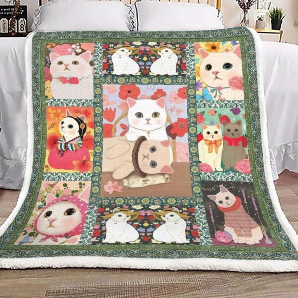Cat Fleece Blanket Sherpa Blanket