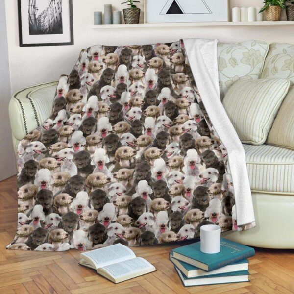 Bedlington Terrier Full Face Fleece Blanket Sherpa Blanket