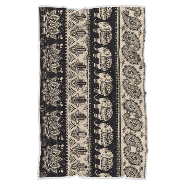 Elephant Hansa Lotus Pattern Fleece Blanket Sherpa Blanket