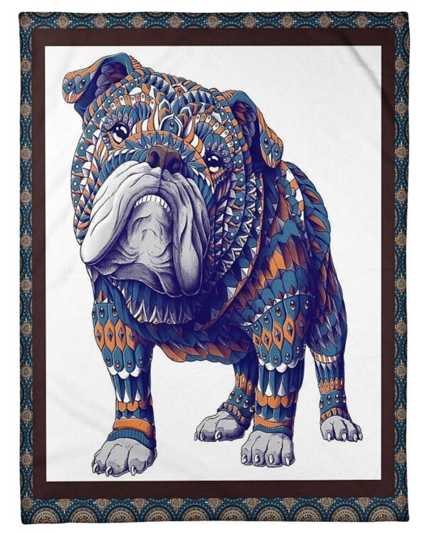 English Bulldog Warrior Fleece Blanket Sherpa Blanket