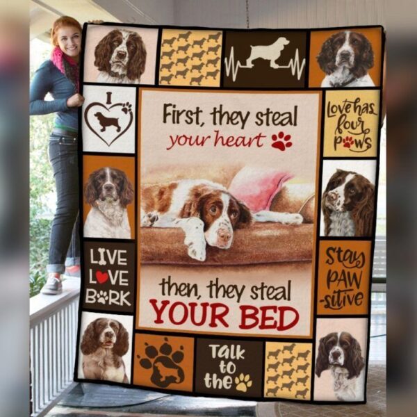 Spinger Spaniel Dog Your Bed Fleece Blanket Sherpa Blanket