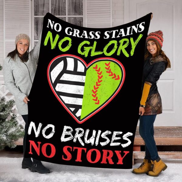 Softball Volleyball Gift For Team Sport Hobby Player Fleece Blanket Sherpa Blanket