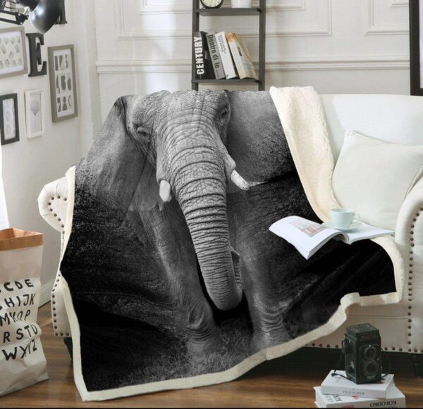 Elephant Fleece Blanket Sherpa Blanket