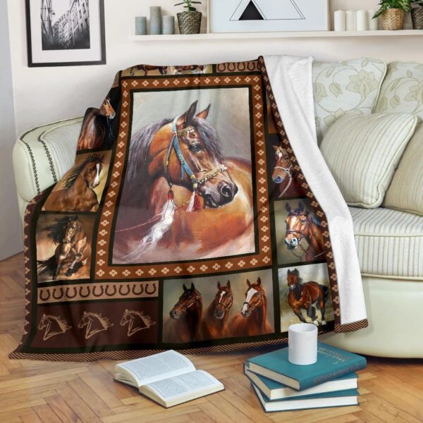Horse Fleece Blanket Sherpa Blanket