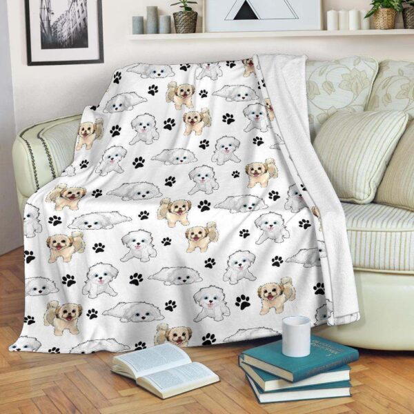 Havanese Paw Fleece Blanket Sherpa Blanket