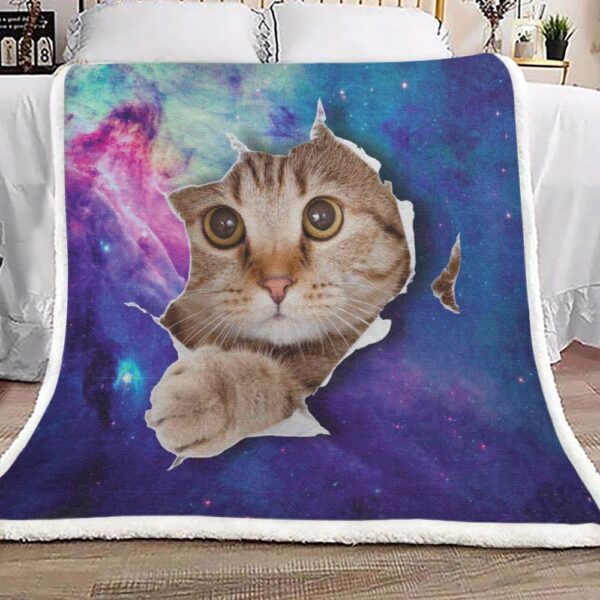 Cat Galaxy Fleece Blanket Sherpa Blanket