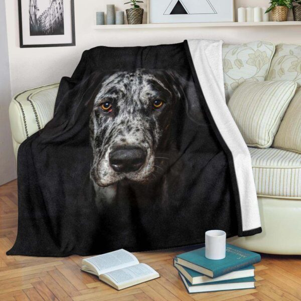 Great Dane Face Hair Fleece Blanket Sherpa Blanket