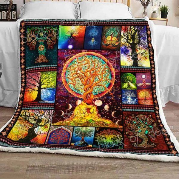 Tree Of Life Fleece Blanket Sherpa Blanket