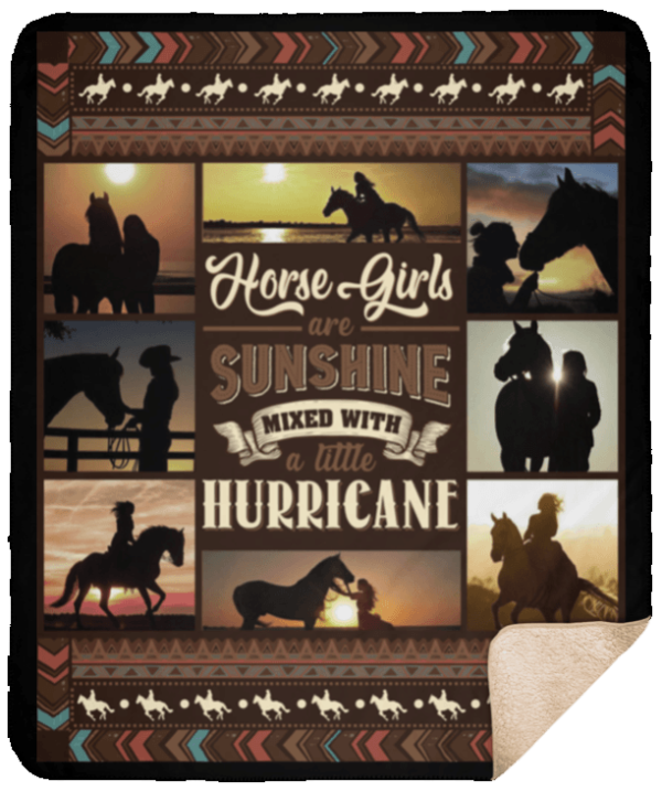 Horse Girls Fleece Blanket Sherpa Blanket