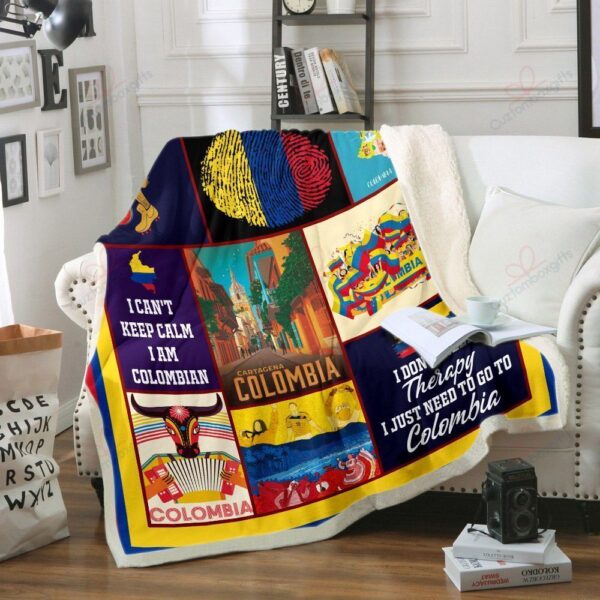 I Love Colombia Fleece Blanket Sherpa Blanket