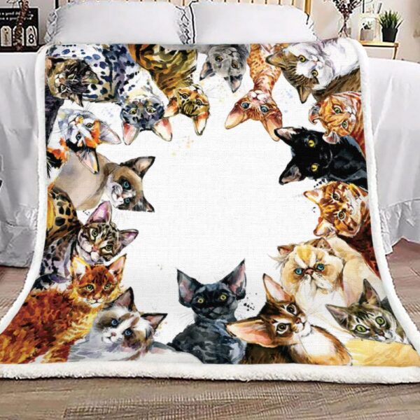 Cat Fleece Blanket Sherpa Blanket