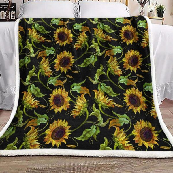 Sunflower Fleece Blanket Sherpa Blanket