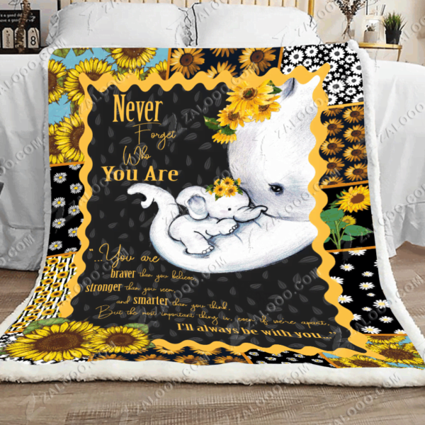 Elephant Sunflower Fleece Blanket Sherpa Blanket