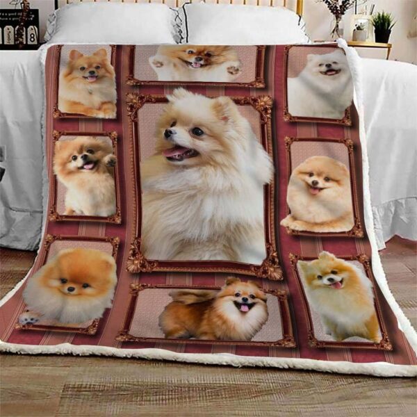 Pomeranian Fleece Blanket Sherpa Blanket