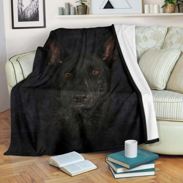 Dutch Shepherd Face Hair Fleece Blanket Sherpa Blanket